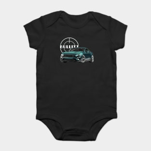 bullitt Mustang GT 5.0L V8 Classic steve mcqueen Muscle Car Baby Bodysuit